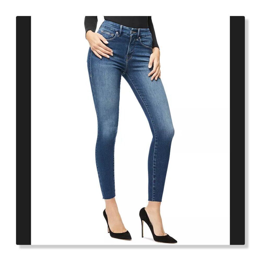🌹 GOOD AMERICAN 🌹 Good Waist Raw Edge Skinny Jeans - [Size 28]